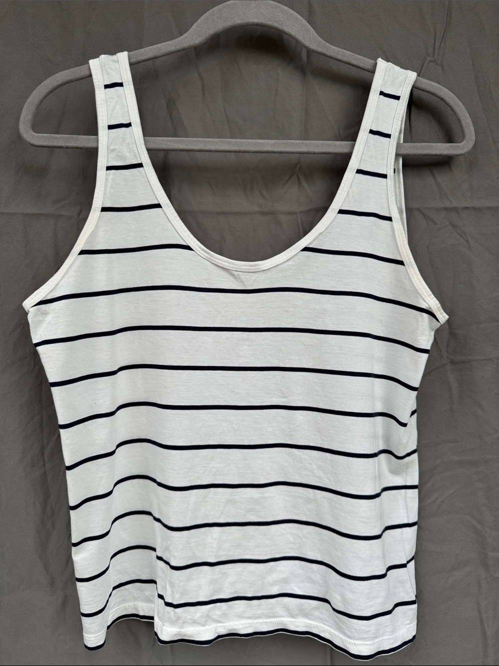 Classic White and Navy Stripe Tank Top - Women